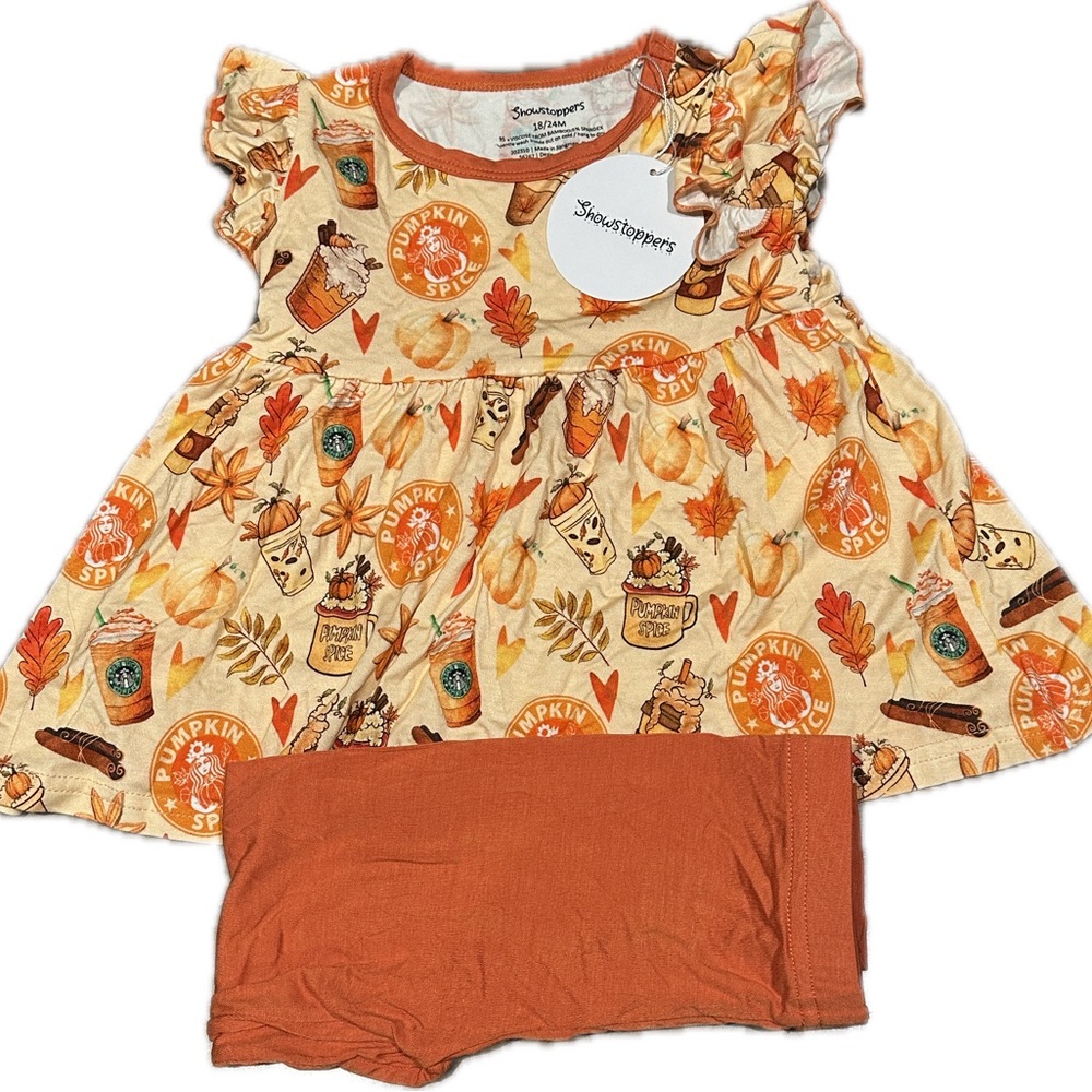 18-24 Showstoppers Pumpkin Spice Peplum/Leggings